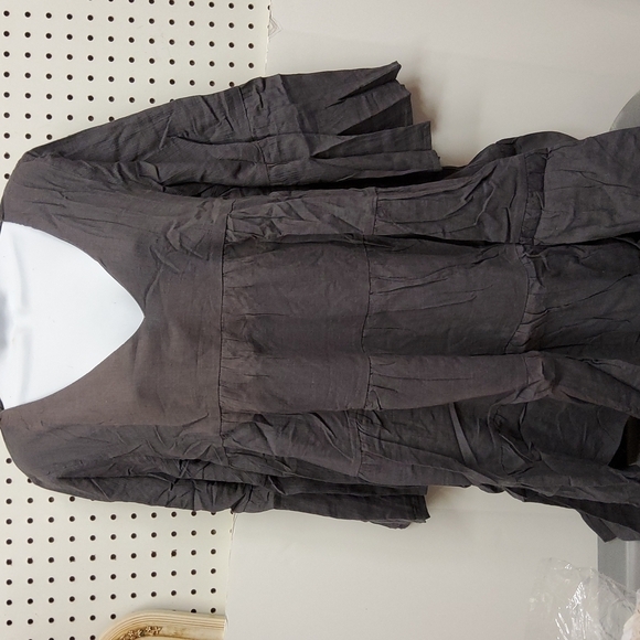 LISTICLE mocha grey ruffle dress size large NWT - Picture 1 of 9